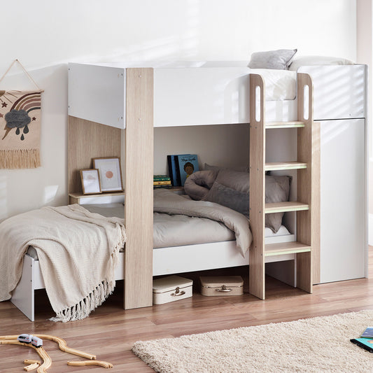 Horizon Pale Wood and White Bunk Bed