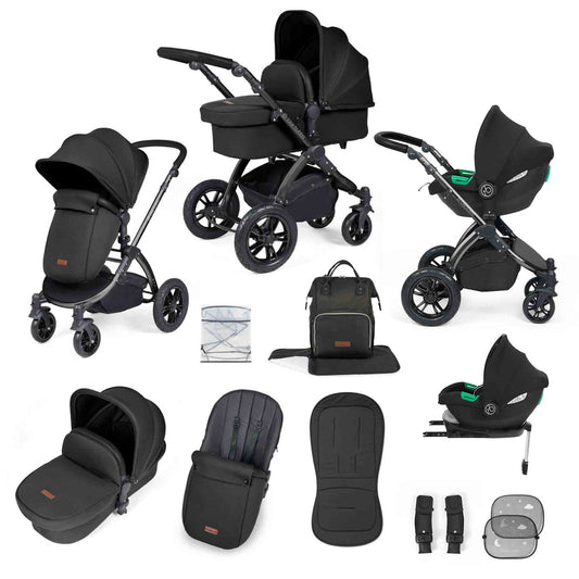 Stomp Luxe All in One Cirrus I-Size Travel System with Isofix Base - Midnight