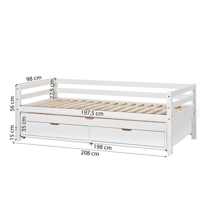 Hoppekids ECO Dream Daybed 90x200 with Trundle Bed and Drawers