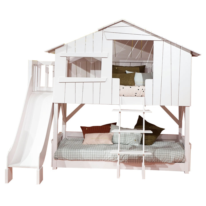 Mathy By Bols Treehouse Bunk Bed with Platform and Slide