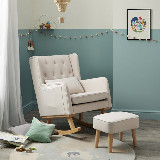 Babymore Lux Nursing Chair with Footstool - Kidsly