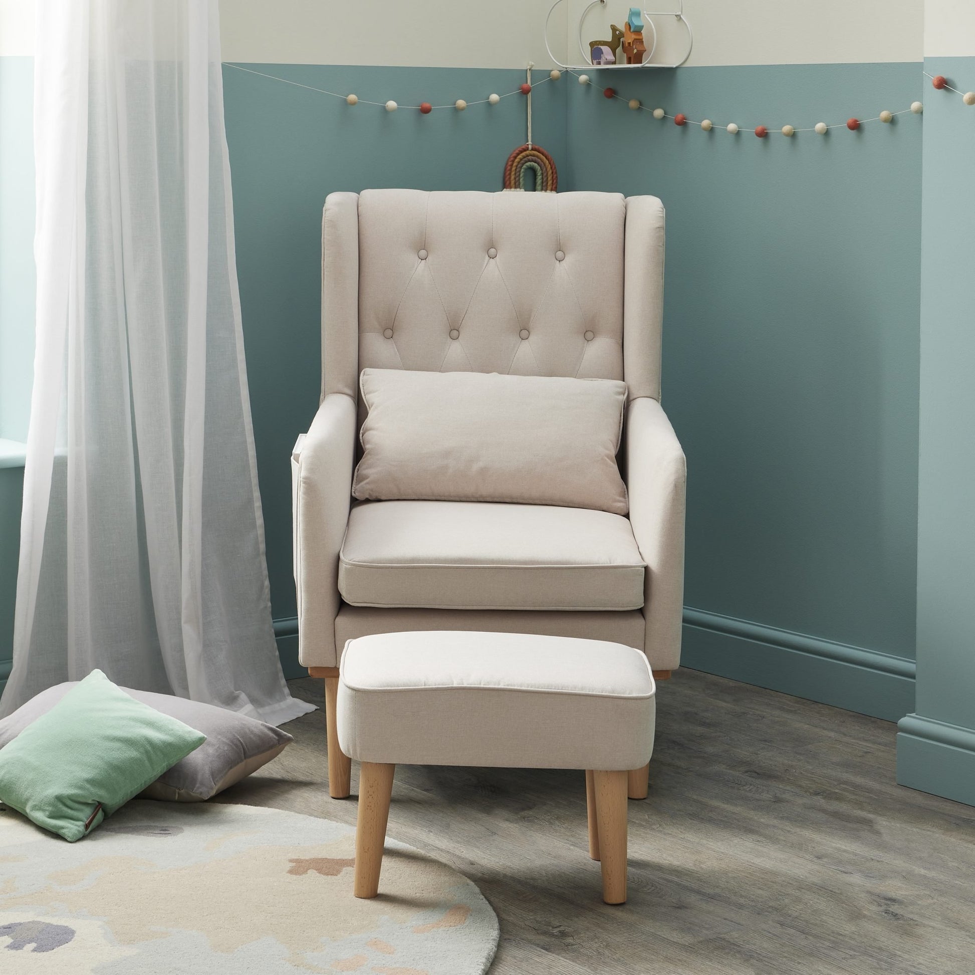 Babymore Lux Nursing Chair with Footstool - Kidsly