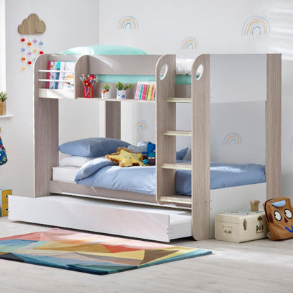 Mars Wooden Bunk Bed with Underbed Trundle Frame