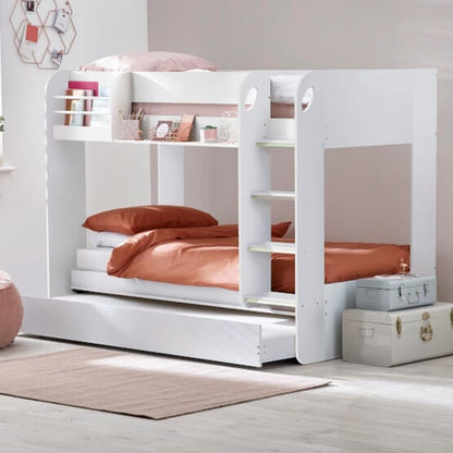 Mars Wooden Bunk Bed with Underbed Trundle Frame