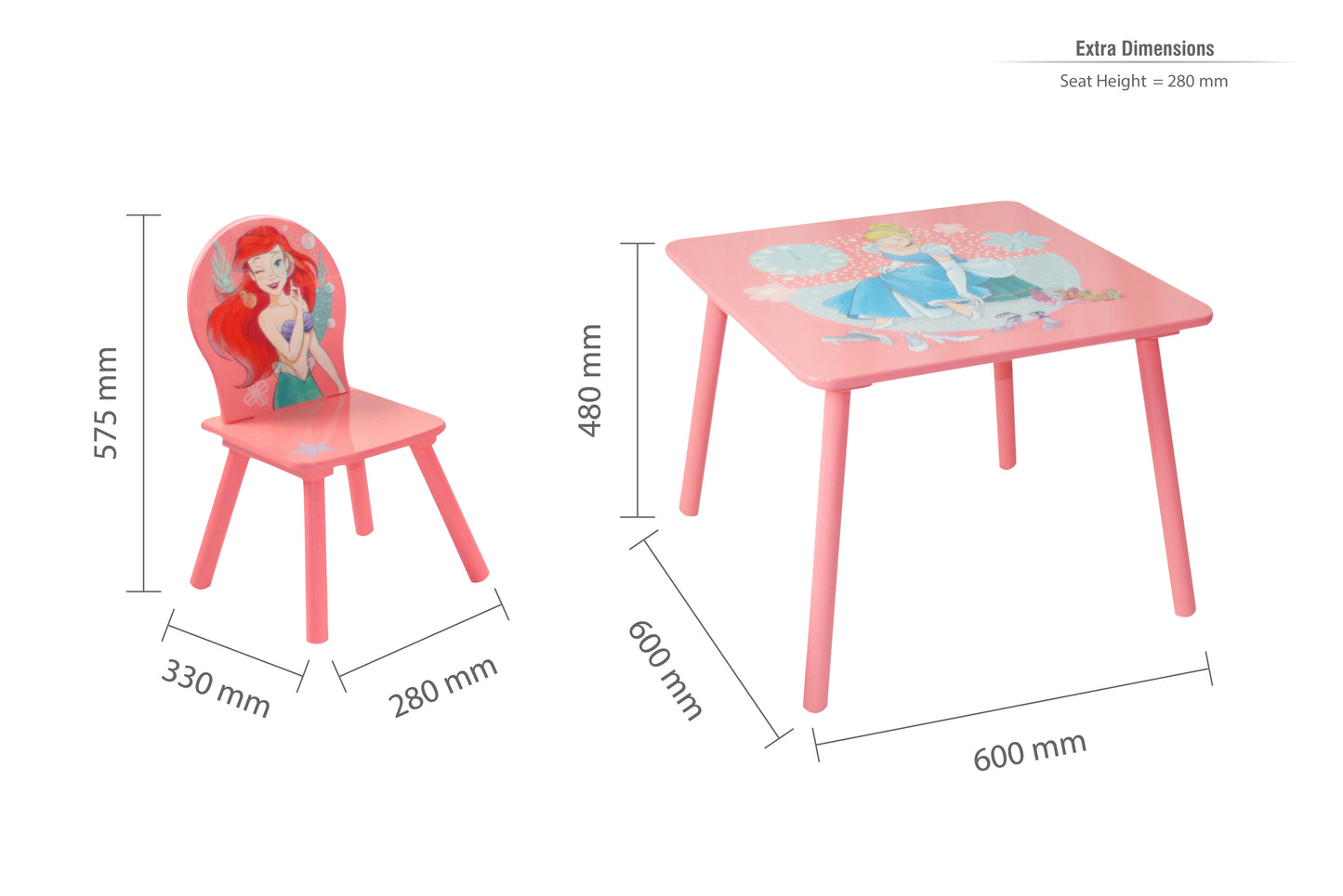 Disney Home - Disney Princess Table & Chairs - Kidsly