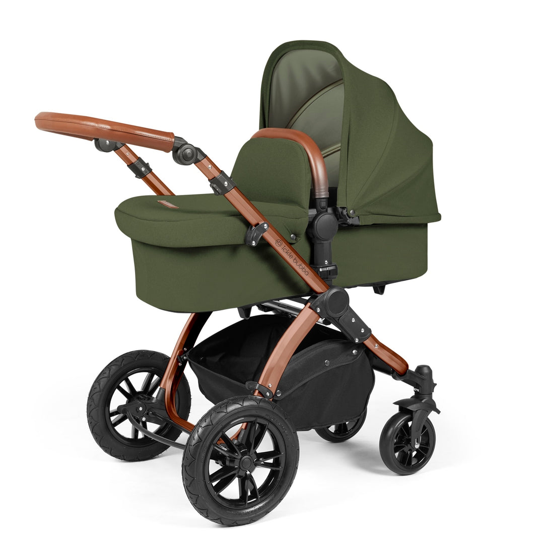 Stomp Luxe All in One I-Size Travel System & Isofix Base - Woodland