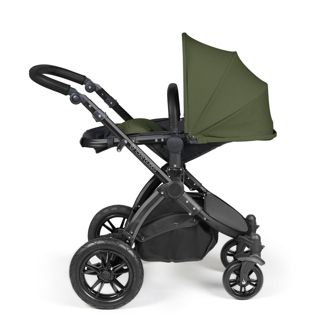 Stomp Luxe All in One I-Size Travel System & Isofix Base - Woodland