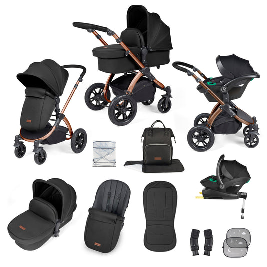 Stomp Luxe All in One I-Size Travel System & Isofix Base - Midnight