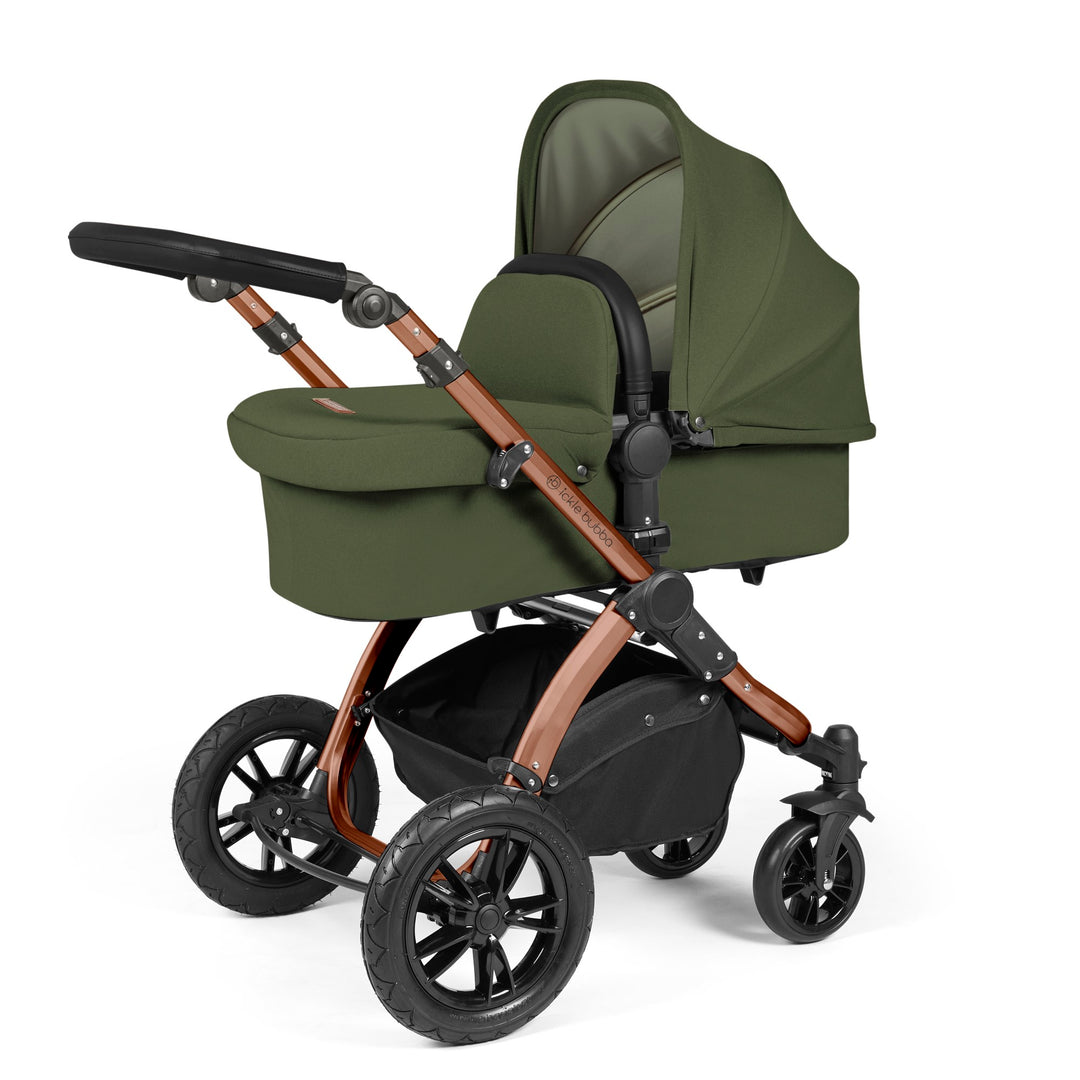 Stomp Luxe All in One I-Size Travel System & Isofix Base - Woodland