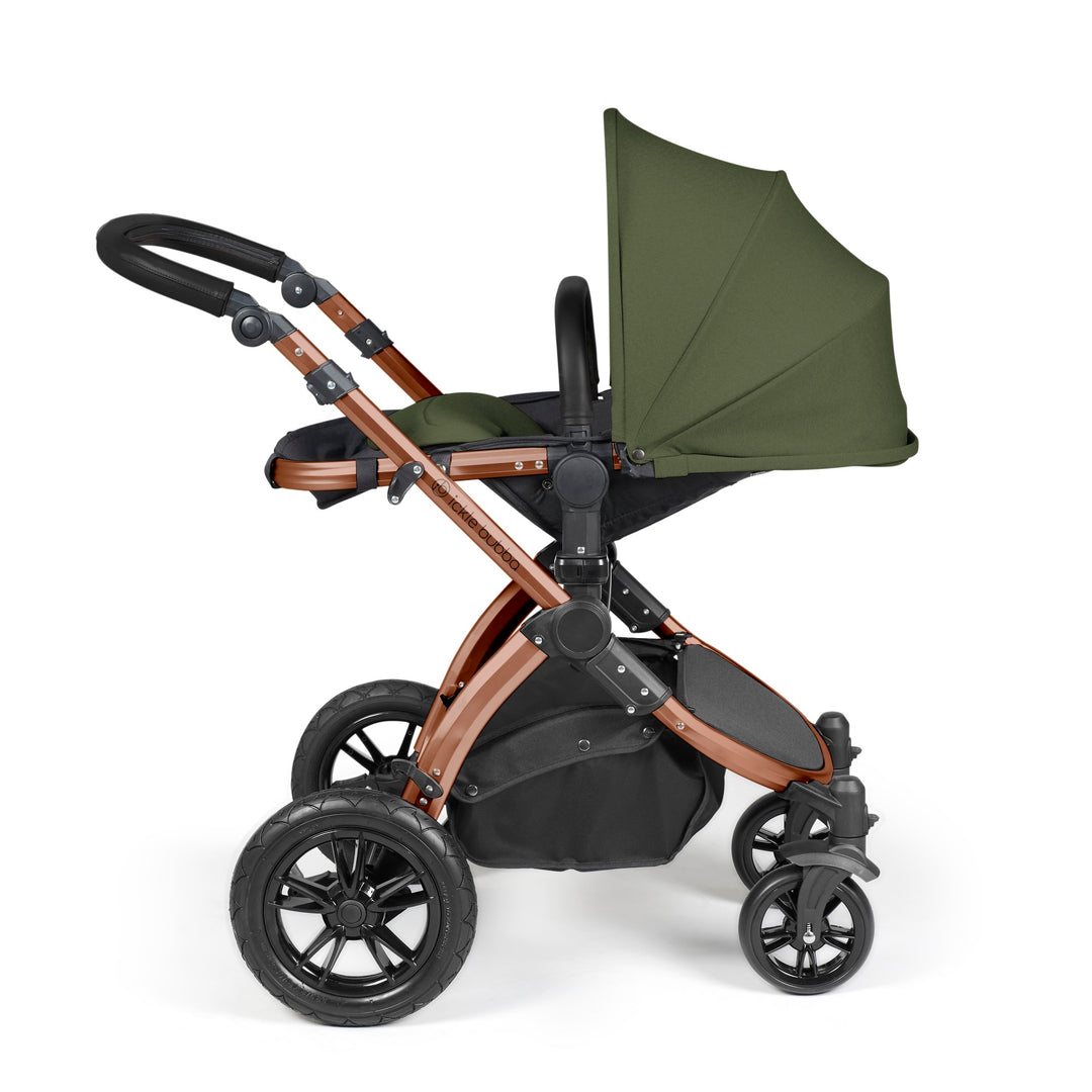 Stomp Luxe All in One I-Size Travel System & Isofix Base - Woodland