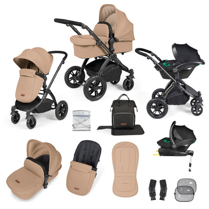 Stomp Luxe All in One I-Size Travel System & Isofix Base - Desert