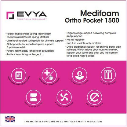 EVYA MediFoam Ortho 1500 Pocket Sprung