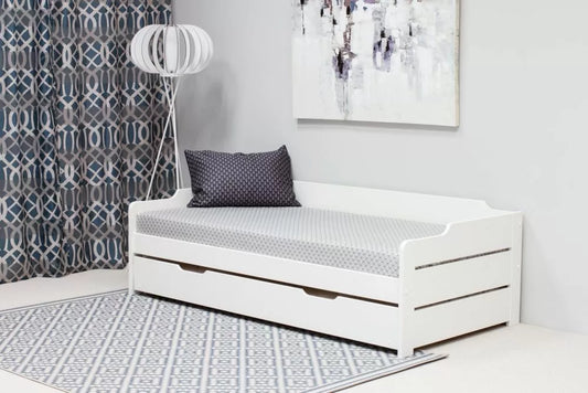 Copella White Solid Pine Guest Bed with Trundle
