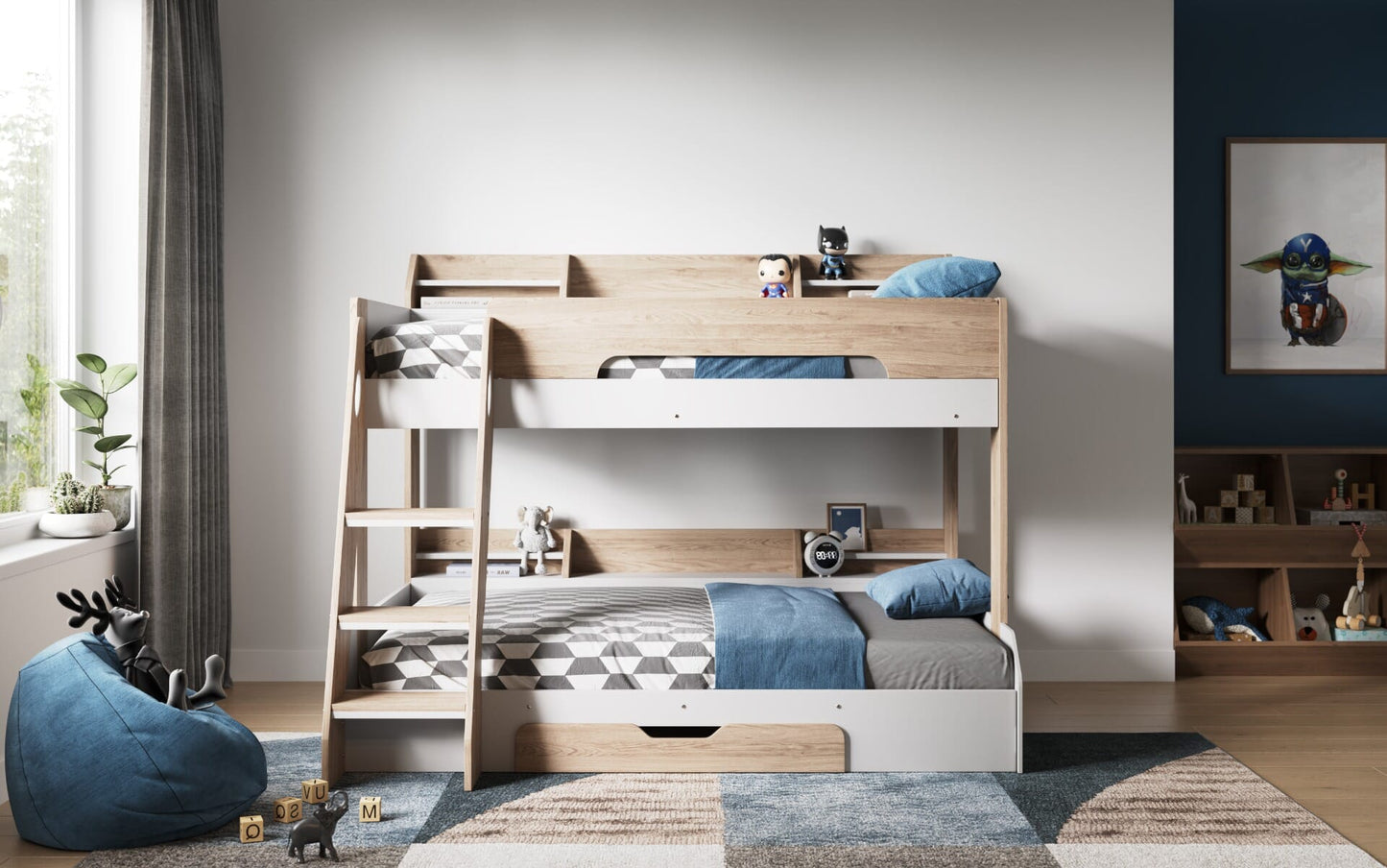 Flair Flick Triple Bunk bed With Shelves And Drawer