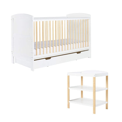 Ickle Bubba Coleby Scandi Classic 2 Piece Furniture Set and Under Drawer - White