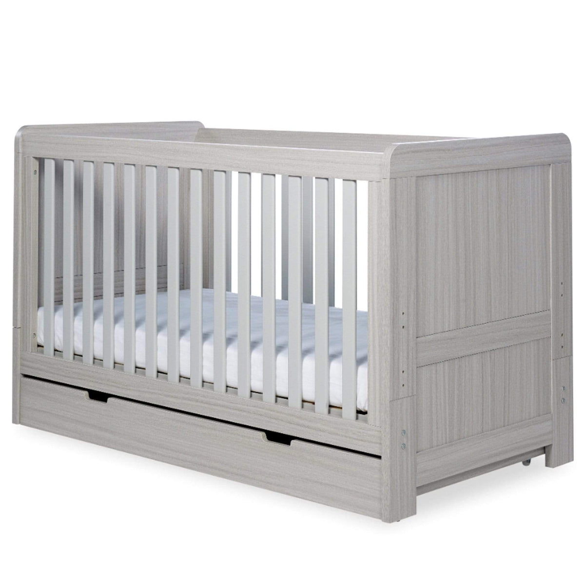 Ickle Bubba Pembrey Cot Bed, Under Drawer and All Seasons Premium Pocket Sprung Mattress Mattress