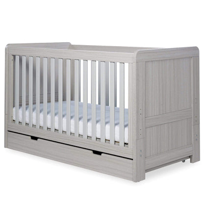 Ickle Bubba Pembrey Cot Bed, Under Drawer and All Seasons Premium Pocket Sprung Mattress Mattress