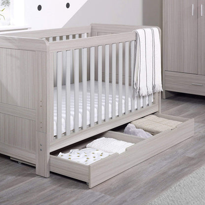 Ickle Bubba Pembrey Cot Bed, Under Drawer and All Seasons Premium Pocket Sprung Mattress Mattress