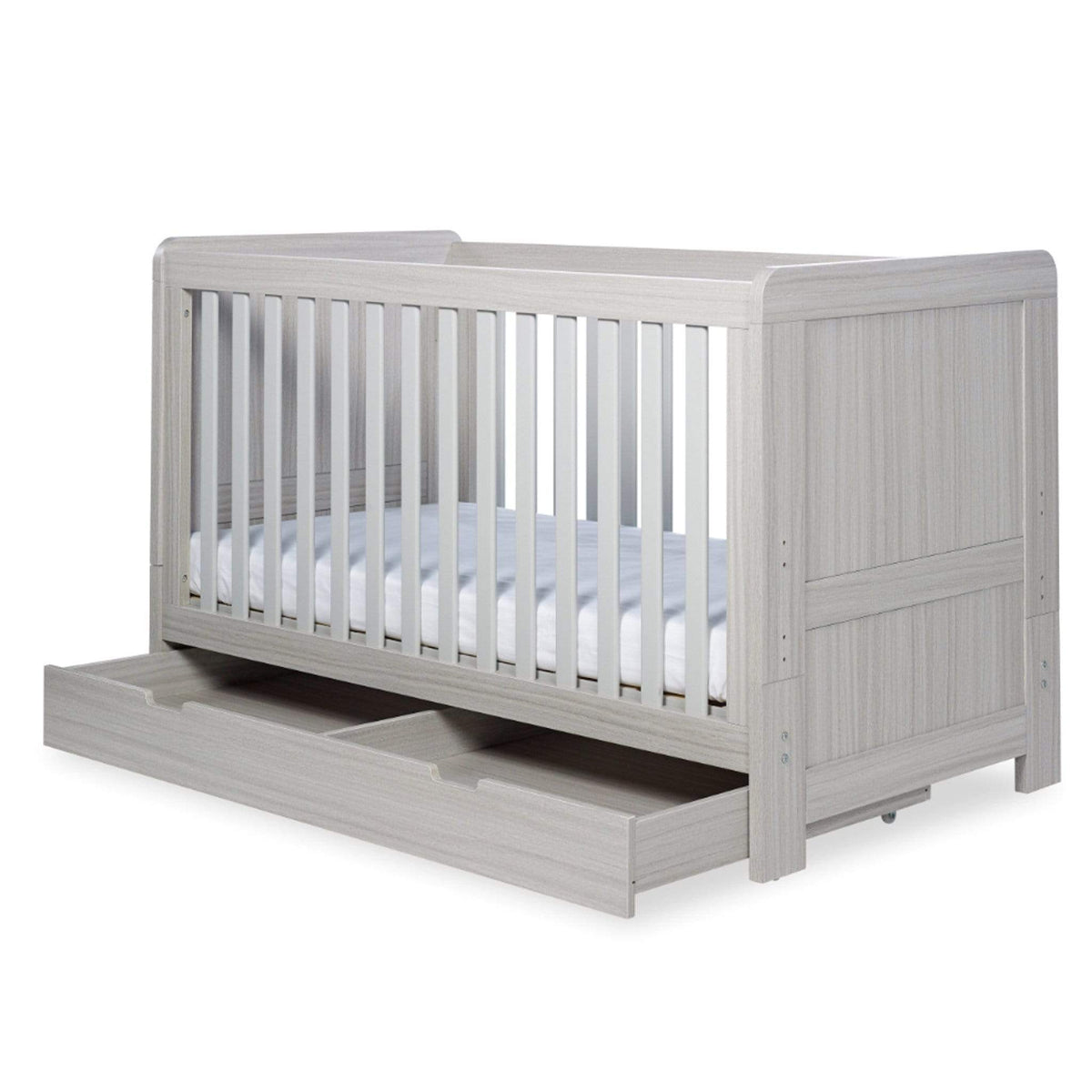 Ickle Bubba Pembrey Cot Bed, Under Drawer and All Seasons Premium Pocket Sprung Mattress Mattress