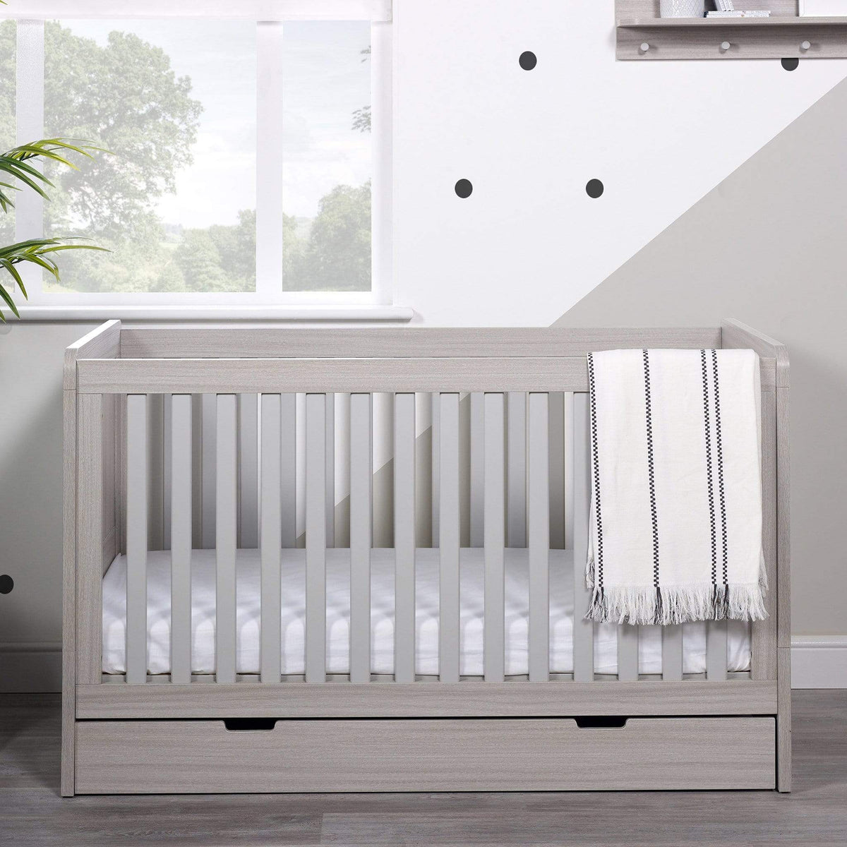 Ickle Bubba Pembrey Cot Bed, Under Drawer and All Seasons Premium Pocket Sprung Mattress Mattress