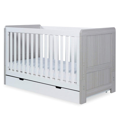 Ickle Bubba Pembrey Cot Bed, Under Drawer and All Seasons Premium Pocket Sprung Mattress Mattress