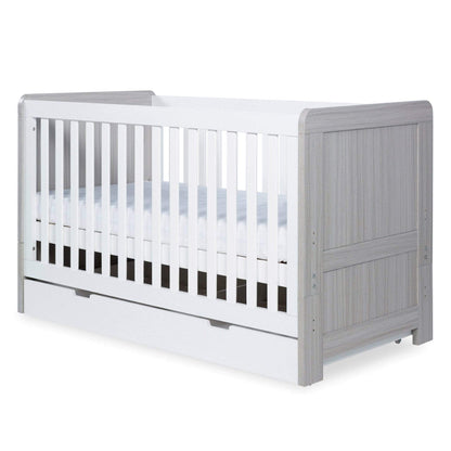 Ickle Bubba Pembrey Cot Bed, Under Drawer and All Seasons Premium Pocket Sprung Mattress Mattress