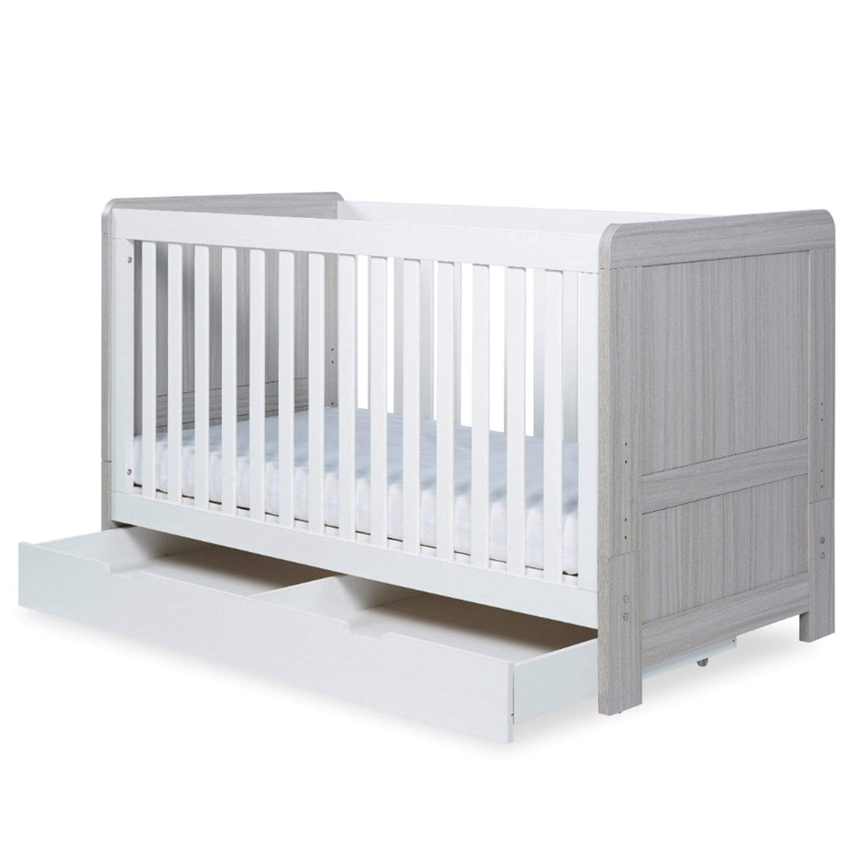 Ickle Bubba Pembrey Cot Bed, Under Drawer and All Seasons Premium Pocket Sprung Mattress Mattress