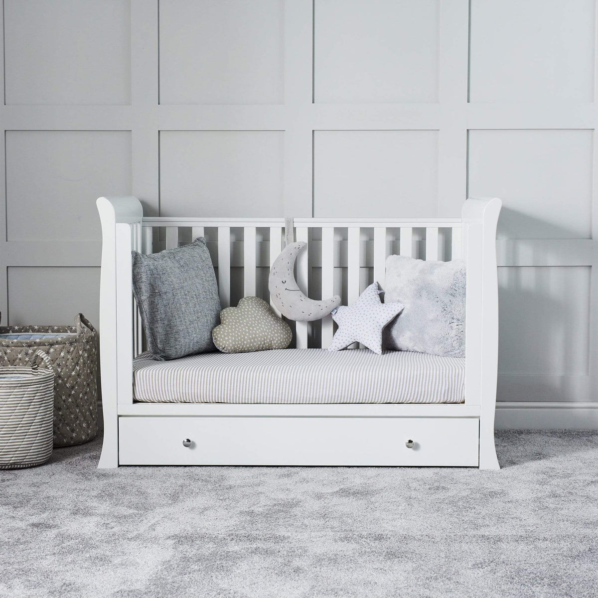 Ickle Bubba Snowdon 4 in 1 Mini Cot Bed and All Seasons Premium Pocket Sprung Mattress  - White