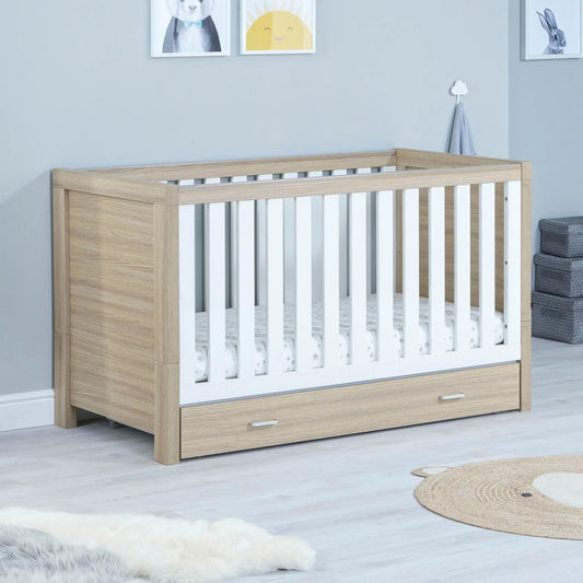 Babymore Luno Cot Bed With Drawer - Kidsly