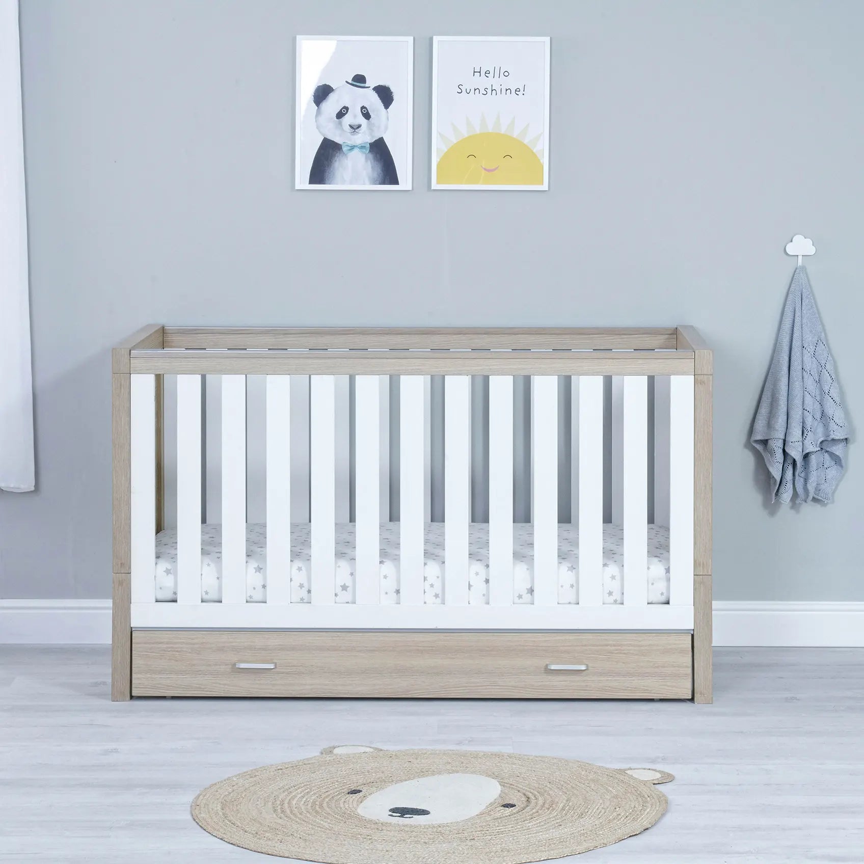 Babymore Luno Cot Bed With Drawer - Kidsly