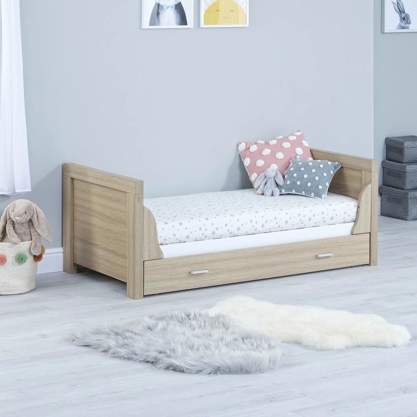 Babymore Luno Cot Bed With Drawer - Kidsly