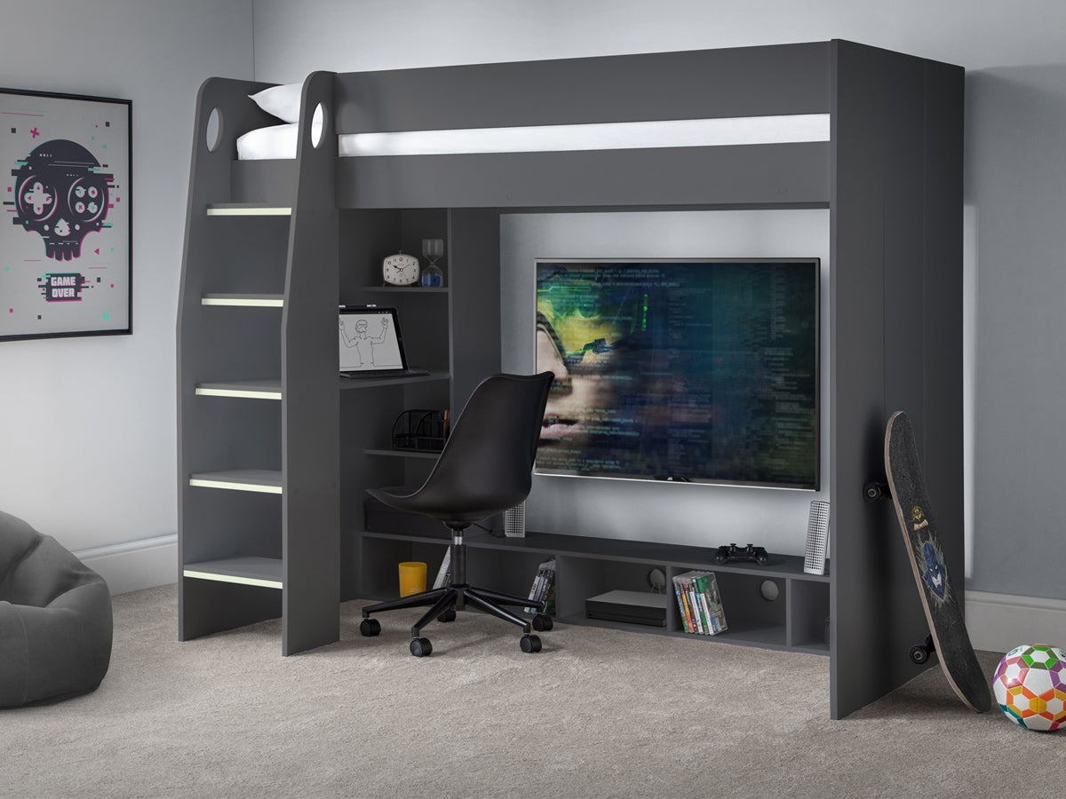 Kidsly Galaxy Gaming Bed With Desk