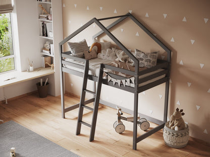 Flair Nook House Midsleeper Wooden Bed