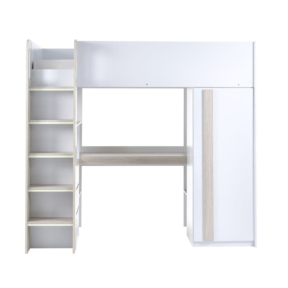 Kidsly Pacific Wood and White Wooden High Sleeper